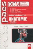 Couverture du livre « QCM PAES anatomie » de C. Dong aux éditions Vernazobres Grego