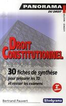 Couverture du livre « Droit constitutionnel (2e édition) » de Bertrand Pauvert aux éditions Studyrama