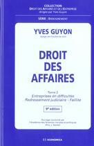 Couverture du livre « Droit Des Affaires T2  9ed » de Guyon Y. aux éditions Economica