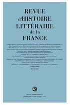 Couverture du livre « Revue d'histoire litteraire de la france 1 - 2019, 119e annee - n 1 - varia » de  aux éditions Classiques Garnier