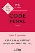 Couverture du livre « Code pénal (édition 2020) » de Carole Gayet et Yves Mayaud aux éditions Dalloz