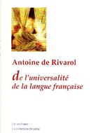 Couverture du livre « De l'universalité de la langue française » de Antoine De Rivarol aux éditions Paleo