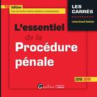 Couverture du livre « L'essentiel de la procédure pénale (édition 2018/2019) » de Corinne Renault-Brahinsky aux éditions Gualino Editeur