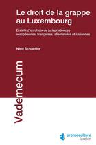 Couverture du livre « Le droit de la grappe ; enrichi d'un choix de jurisprudences européennes, françaises, allemandes et italiennes » de Nicolas Schaeffer aux éditions Éditions Larcier