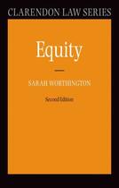 Couverture du livre « Equity » de Worthington Sarah aux éditions Oup Oxford