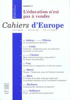 Couverture du livre « Cahiers d europe n3 » de  aux éditions Felin