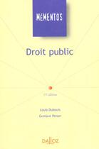 Couverture du livre « Droit Public ; 15e Edition » de Gustave Peiser et Louis Dubouis aux éditions Dalloz