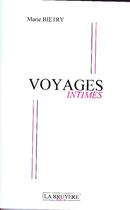 Couverture du livre « Voyages intimes » de Marie Bietry aux éditions La Bruyere