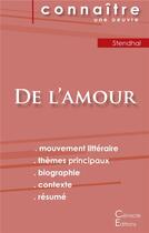 Couverture du livre « Fiche de lecture de l'amour de Stendhal (analyse litteraire de référence et résumé complet) » de Stendhal aux éditions Editions Du Cenacle