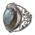 Couverture du livre « Bague baroque argent - kanti - labradorite - t55 » de  aux éditions Dg-exodif