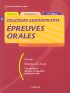 Couverture du livre « Épreuves orales (3e édition) » de Jean-Christophe Saladin aux éditions Vuibert