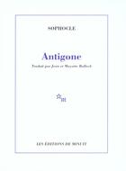 Couverture du livre « Antigone » de Sophocle aux éditions Minuit