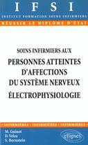 Couverture du livre « Soins infirmiers aux personnes atteintes d'affections du systeme nerveux - electrophysiologie - n 8 » de Guinot/Velea aux éditions Ellipses