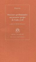 Couverture du livre « Discours préliminaire au premier projet de code civil » de  aux éditions Confluences