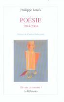 Couverture du livre « OEUVRES COMPLETES : poésie 1944-2004 » de Philippe Jones aux éditions La Difference
