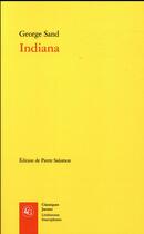 Couverture du livre « Indiana » de George Sand aux éditions Classiques Garnier