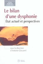 Couverture du livre « Bilan d'une dysphonie (le) » de Antoine Giovanni aux éditions Solal