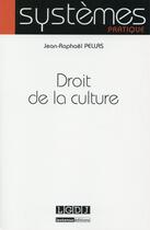 Couverture du livre « Droit de la culture » de Jean-Raphael Pellas aux éditions Lgdj