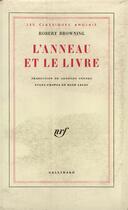 Couverture du livre « L'anneau et le livre » de Robert Browning aux éditions Gallimard