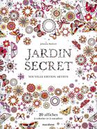 Couverture du livre « Jardin secret - nouvelle edition artiste - 20 affiches a colorier et a encadrer » de Johanna Basford aux éditions Marabout