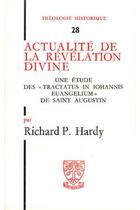 Couverture du livre « TH n°28 - Actualité de la révélation divine » de Hardy Richard aux éditions Beauchesne
