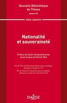 Couverture du livre « Nationalité et souveraineté » de Jules Lepoutre aux éditions Dalloz