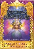 Couverture du livre « Réponses angéliques ; cofret ; 44 cartes oracle et un livre explicatif » de Doreen Virtue et Valentine Radleigh aux éditions Exergue