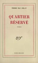 Couverture du livre « Quartier Reserve » de Pierre Mac Orlan aux éditions Gallimard