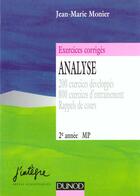 Couverture du livre « Exercices corriges d'analyse mp 2e annee t.1 » de Jean-Marie Monier aux éditions Dunod