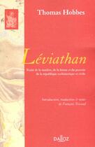 Couverture du livre « Leviathan - 1re traduction francaise de l'anglais » de Thomas Hobbes aux éditions Dalloz