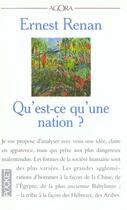 Couverture du livre « Qu'est-ce qu'une nation ? » de Ernest Renan aux éditions Pocket