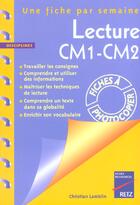 Couverture du livre « Lecture ; CM1/CM2 ; fiches à photocopier » de Caron/Lamblin aux éditions Retz