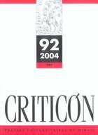 Couverture du livre « REVUE CRITICON n.92 » de Robert Jammes aux éditions Pu Du Midi