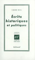 Couverture du livre « Écrits historiques et politiques » de Simone Weil aux éditions Gallimard (patrimoine Numerise)