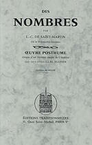 Couverture du livre « Des nombres » de Saint-Martin L-C. aux éditions Traditionnelles