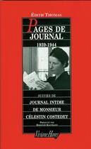 Couverture du livre « Pages de journal, 1939-1944 » de Edith Thomas aux éditions Viviane Hamy