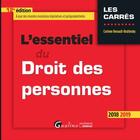 Couverture du livre « L'essentiel du droit des personnes (édition 2018/2019) » de Corinne Renault-Brahinsky aux éditions Gualino Editeur