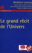 Couverture du livre « Le grand récit de l'univers » de Jolivet/Klein aux éditions Le Pommier