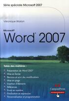 Couverture du livre « Word 2007 » de Veronique Warion aux éditions Pearson