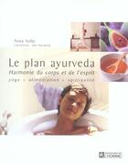Couverture du livre « Plan ayurveda » de Anna Selby aux éditions Editions De L'homme
