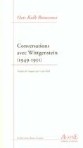 Couverture du livre « Conservations de wittgenstein avec bouwsma » de Ludwig Wittgenstein aux éditions Agone