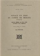 Couverture du livre « Voyage en Inde du comte de Modave (1773-1776) ; nouveaux mémoires sur l'état actuel du Bengale... » de Deloche Jean (Ed.) aux éditions Ecole Francaise Extreme Orient