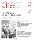 Couverture du livre « REVUE CITES n.17 : résistance de la société civile ; à l'époque de la mondialisation (édition 2004) » de Revue Cites aux éditions Puf