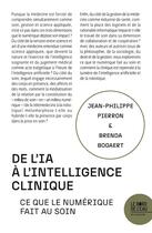Couverture du livre « De l'IA à l'intelligence clinique : Ce que le numérique fait au soin » de Pierron/Bogaert aux éditions Bord De L'eau
