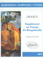 Couverture du livre « Supplément au voyage de Bougainville » de Denis Diderot aux éditions Ellipses