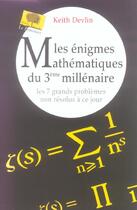 Couverture du livre « Enigmes mathematiques du 3eme » de Keith Devlin aux éditions Le Pommier
