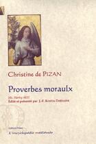 Couverture du livre « Proverbes moraulx » de Christine De Pizan aux éditions Paleo