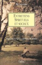 Couverture du livre « Entretiens spirituels et sociaux » de Sundari aux éditions Roseau