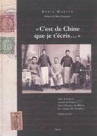 Couverture du livre « C'est de chine que je t'ecris... » de Leurquin/Martin aux éditions Seuil