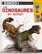 Couverture du livre « Les dinosaures en action ; réalité augmentée » de John Woodward aux éditions Nathan